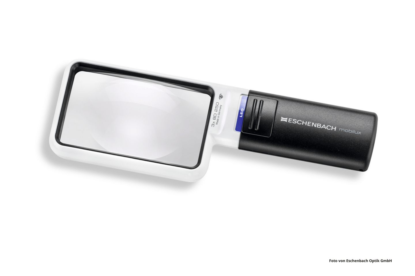 Das Foto zeigt die Lupe mobilux® LED von Eschenbach Optik